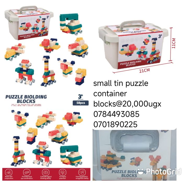 Small Tin Puzzle Container Blocks